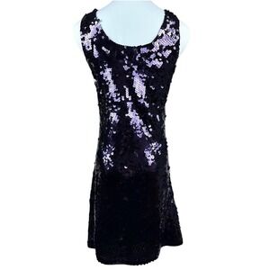 Vintage Sequin Dress Purple‎ Sleeveless Sz S 90's Y2K Gatsby Swiftie Whimsigoth